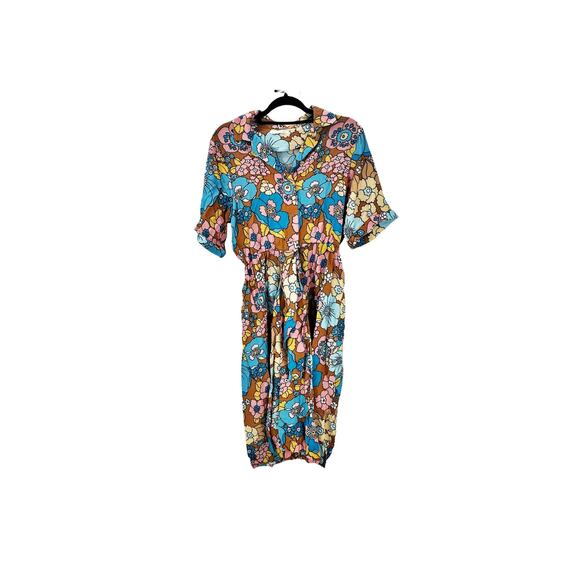 Dodo Bar Or Nancy Midi Shirt Multicolor Floral Printed Multicolor Size Small - Picture 10 of 11